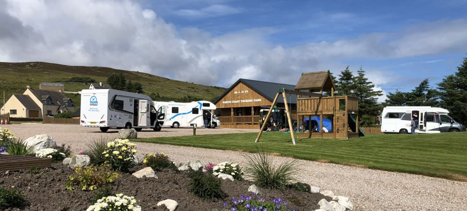 Motorhome pitches and play area