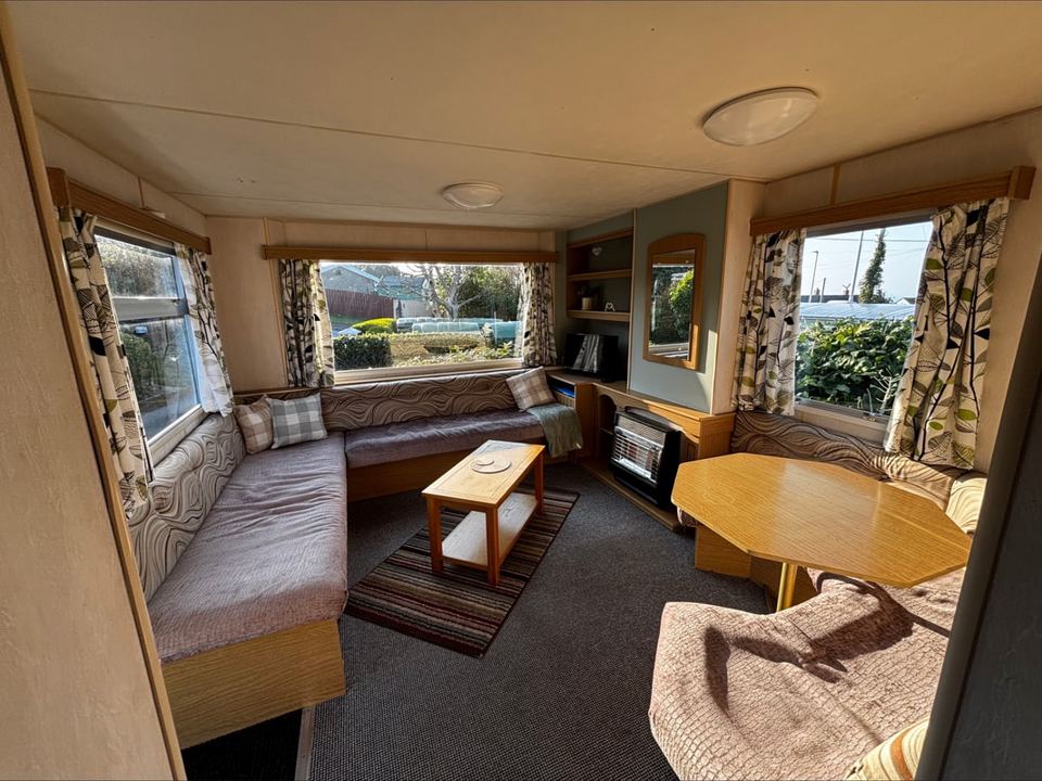 Corner lounge in a caravan