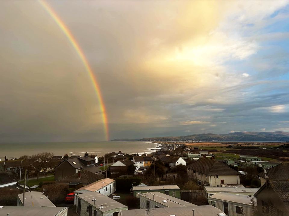 Borth and the bay from above