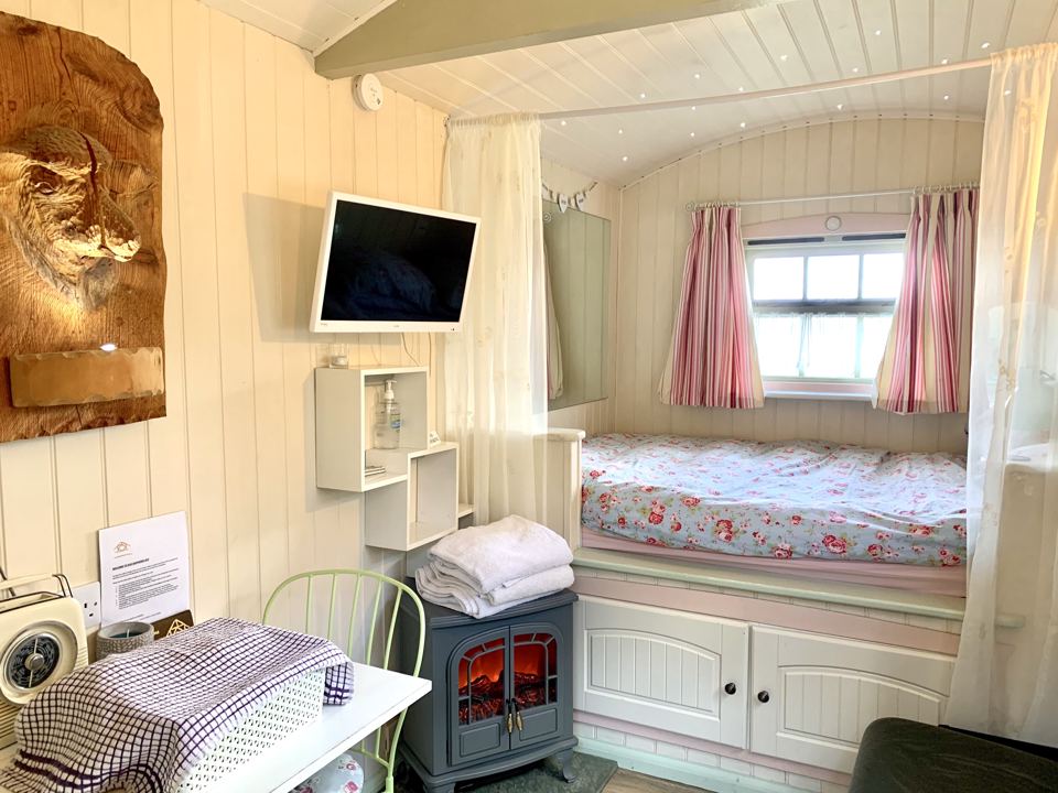 Inside the shepherd's hut