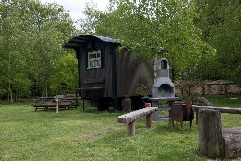 Shepherd's hut with outdoor oven
