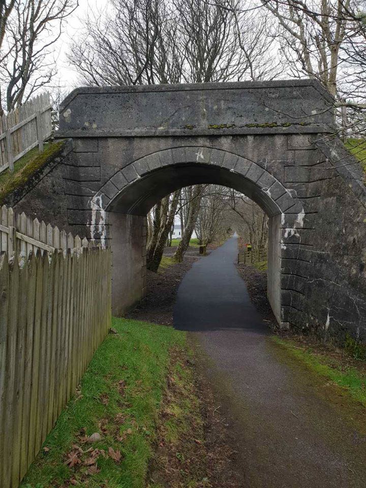 Cycle path under an old bridge