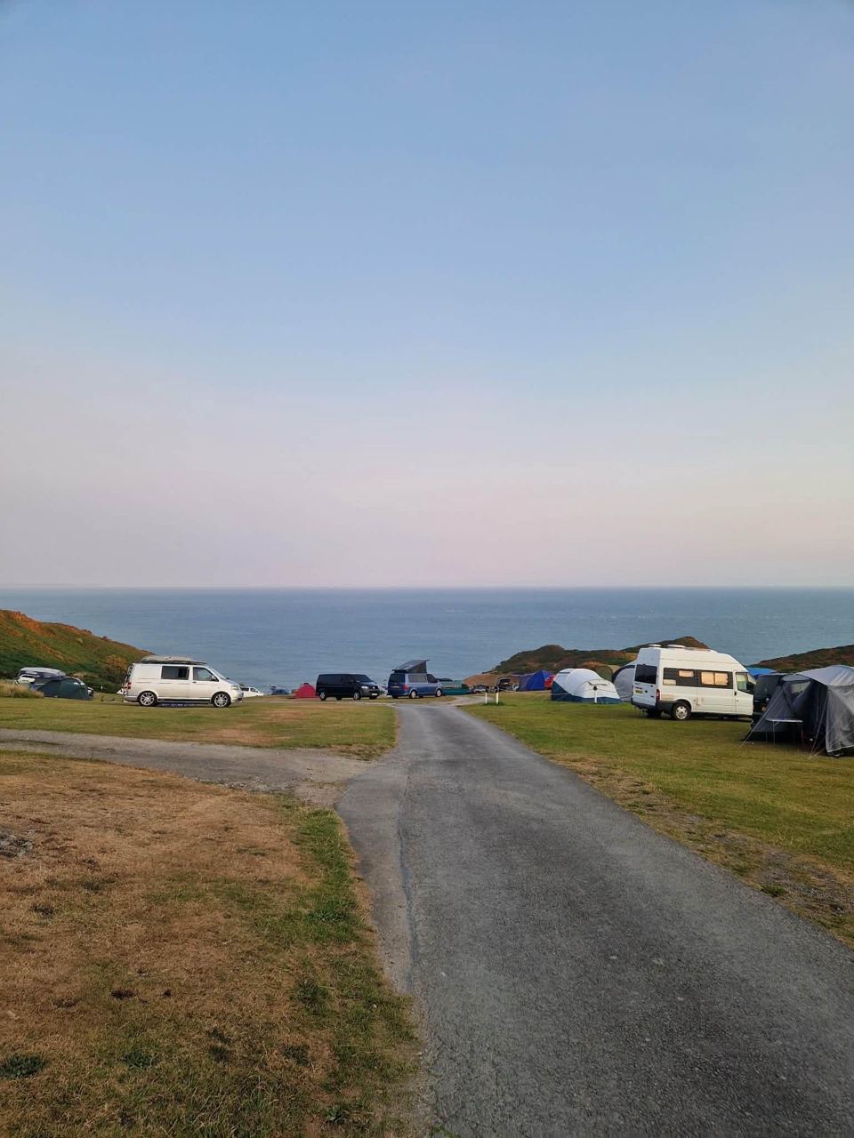 Caravans on the lane by the sea