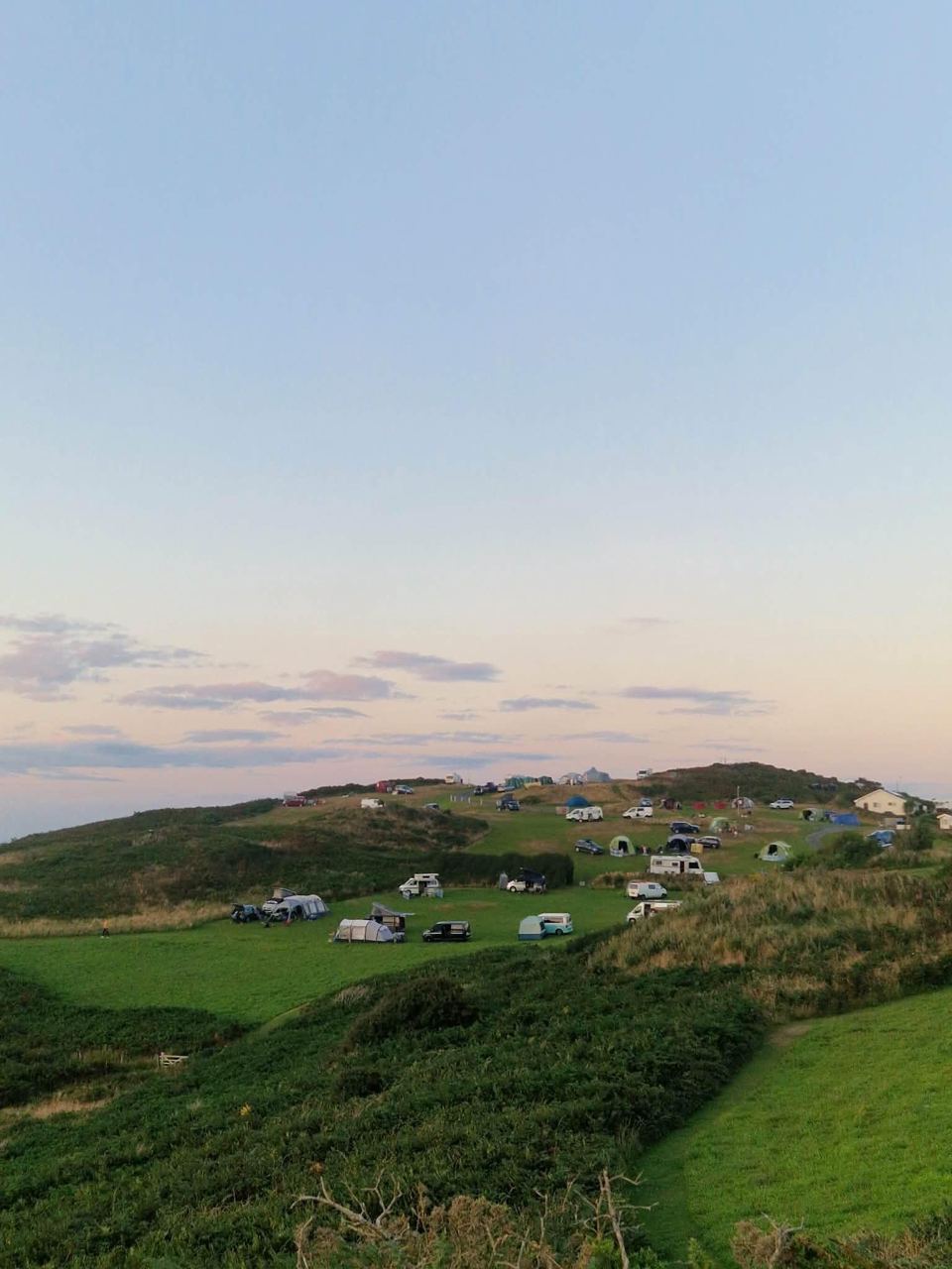 Pitches on the hillside above the village