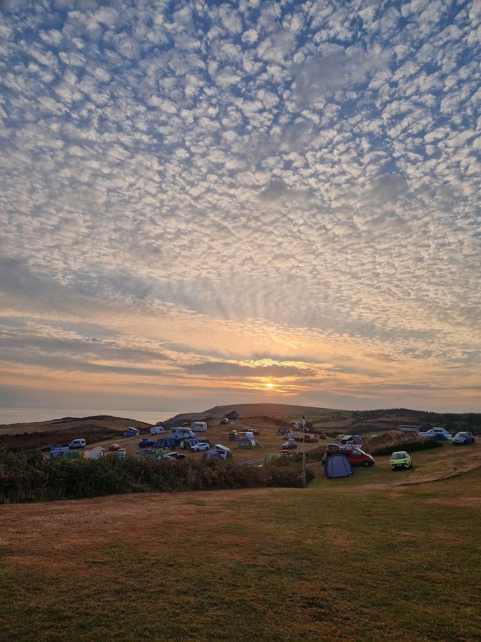 Sunset over the pitches