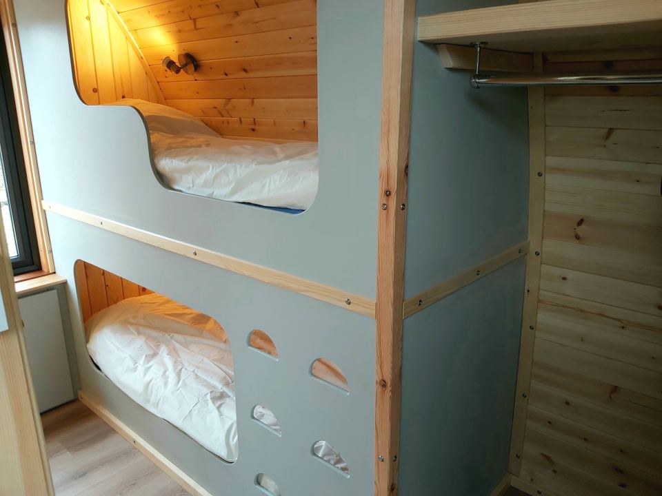 Bunk beds inside a pod