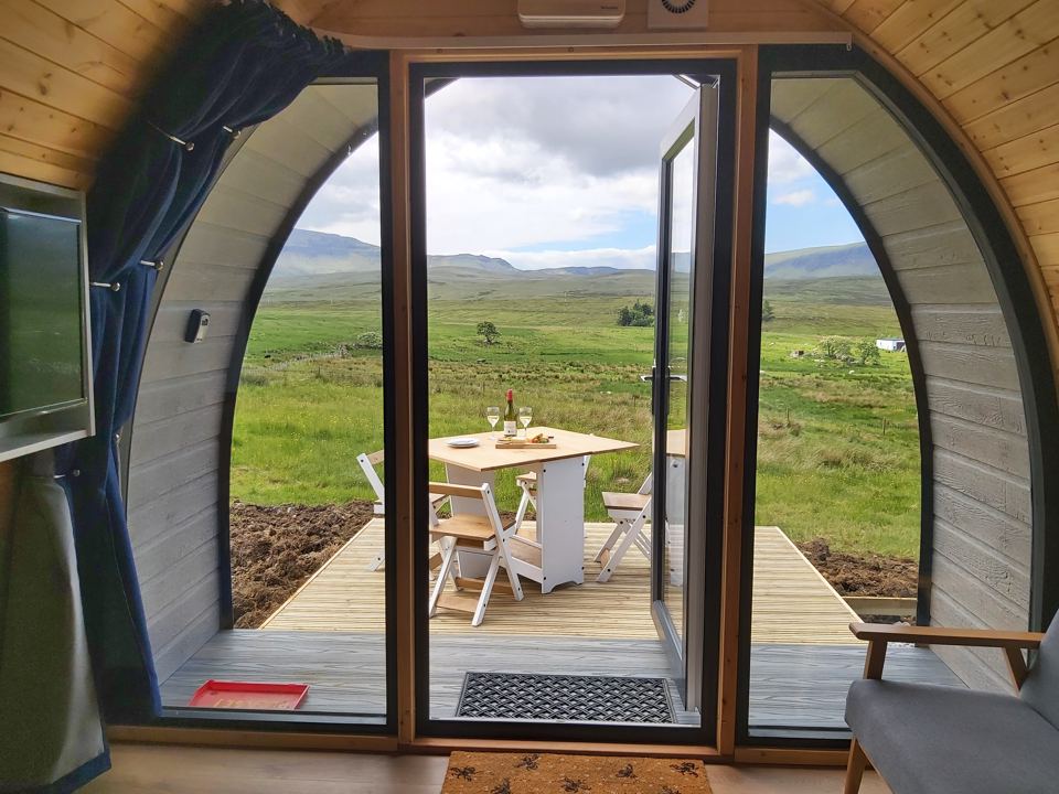 View out through pod doors