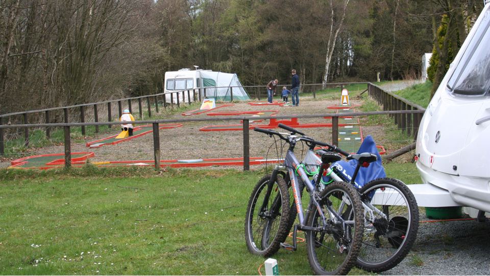 Bikes beside a caravan