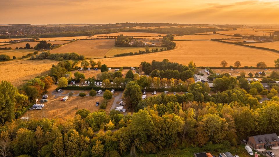 Site from above at sunset