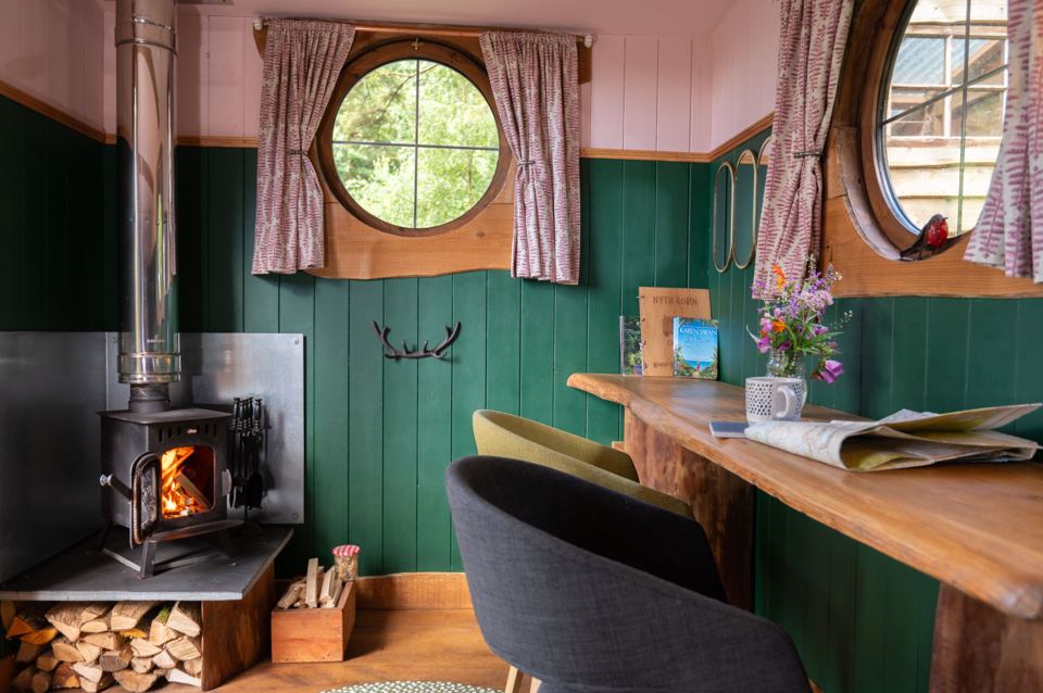 Cabin with wood burner
