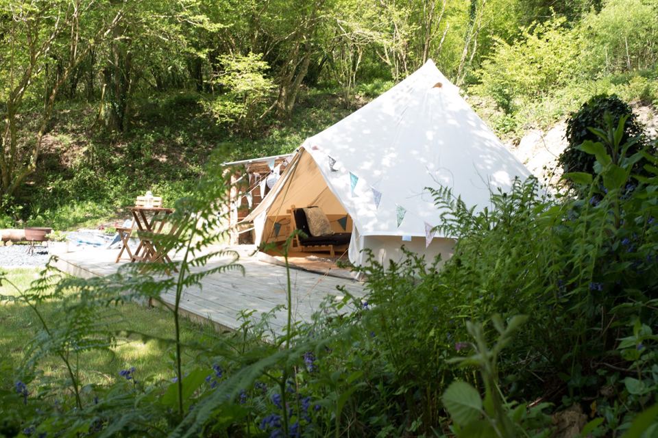 Bell tent in the trees