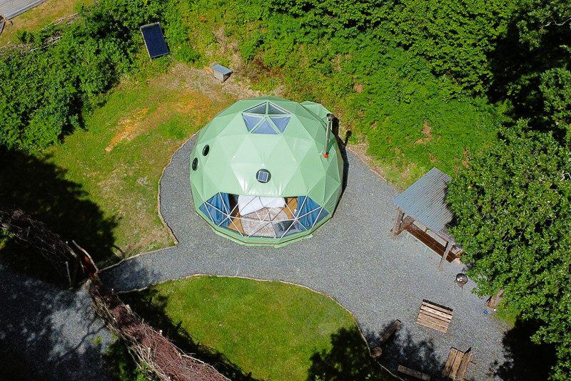 Glamping dome from above