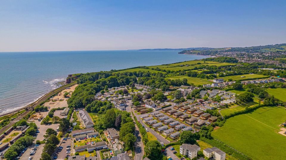Aerial view of the park by the sea