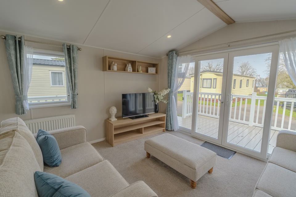 Lounge with patio doors