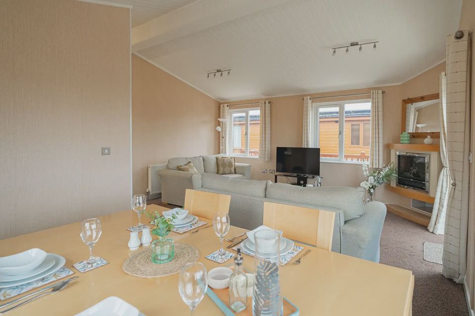 Dining and lounge in the caravan