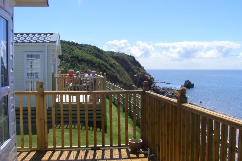 Caravan deck over the cliff edge