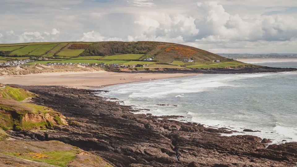 View along the coast from the site