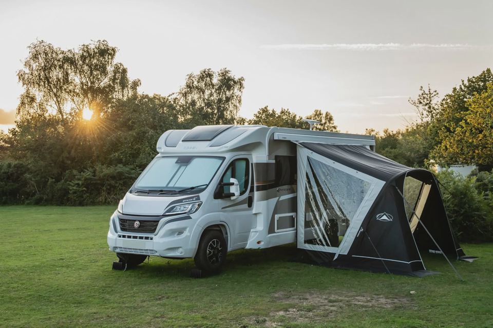 Motorhome with awning
