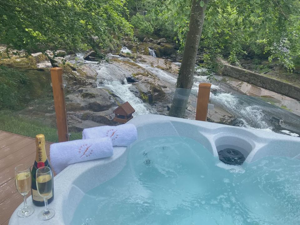 Hot tub beside the stream