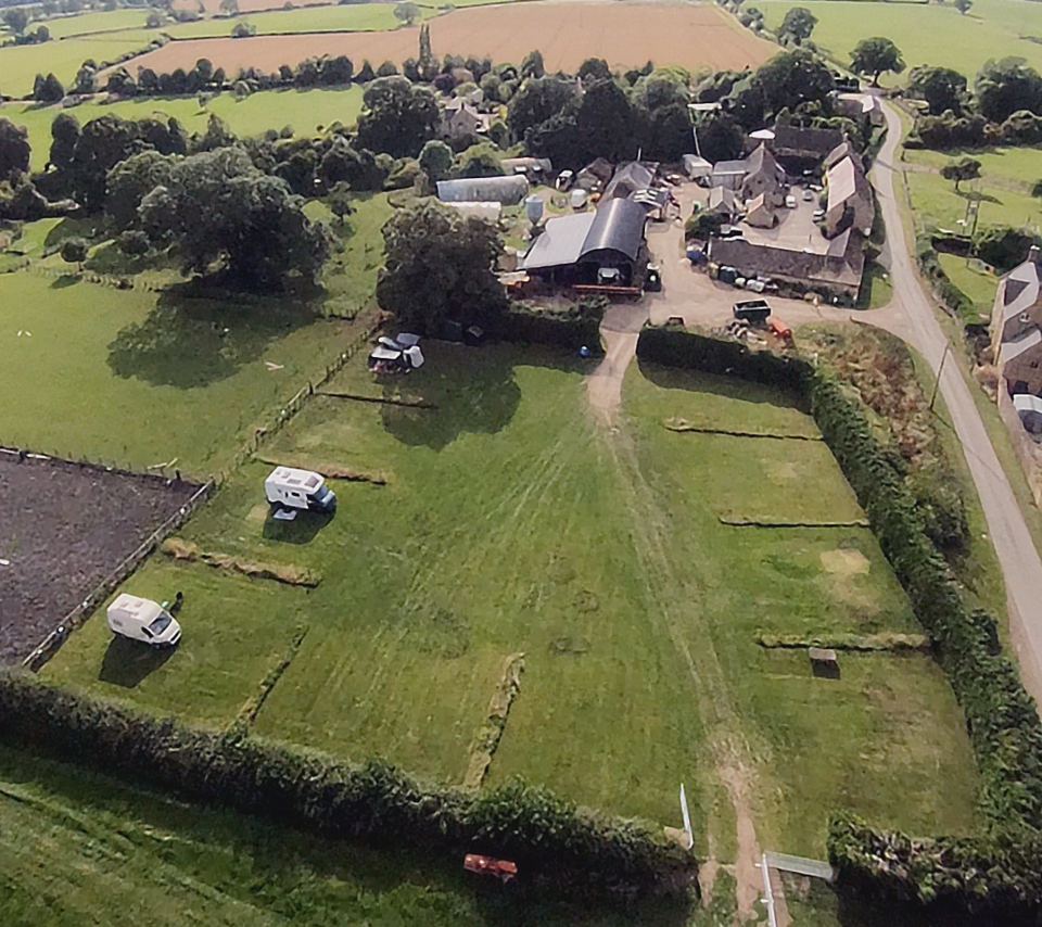 Farm and camping field aerial