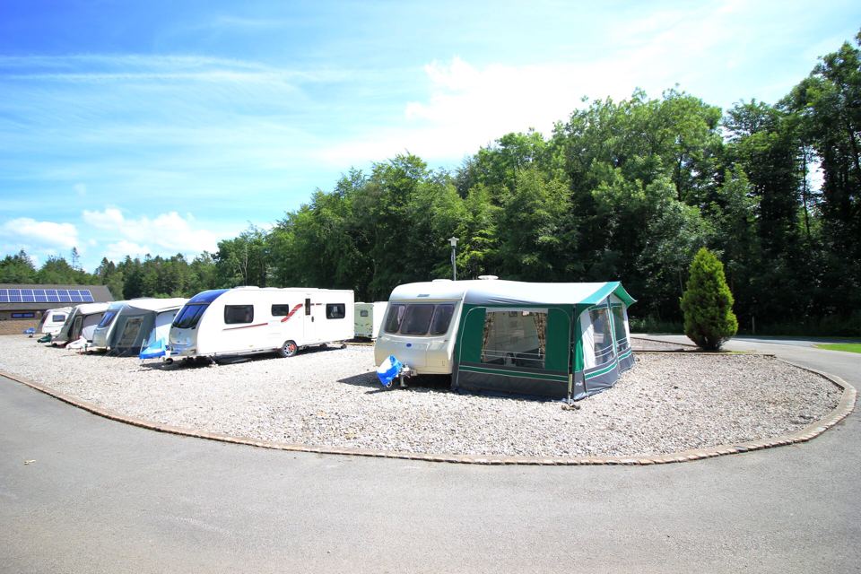 Gravel touring pitches by the woods
