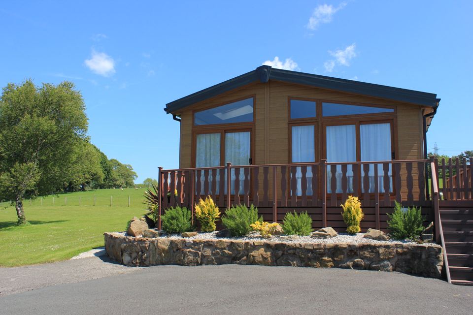 Timber lodge with decking