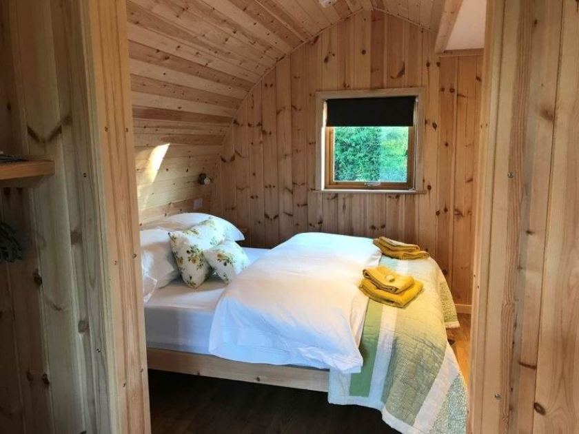 Double bed inside a pod