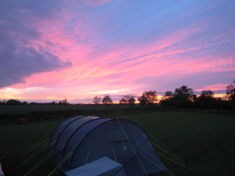 Tent at sunset