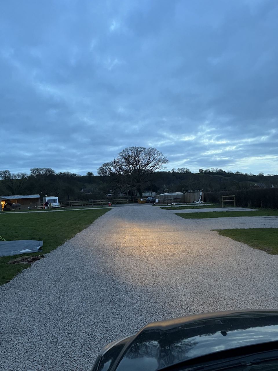 Gravel track into the site