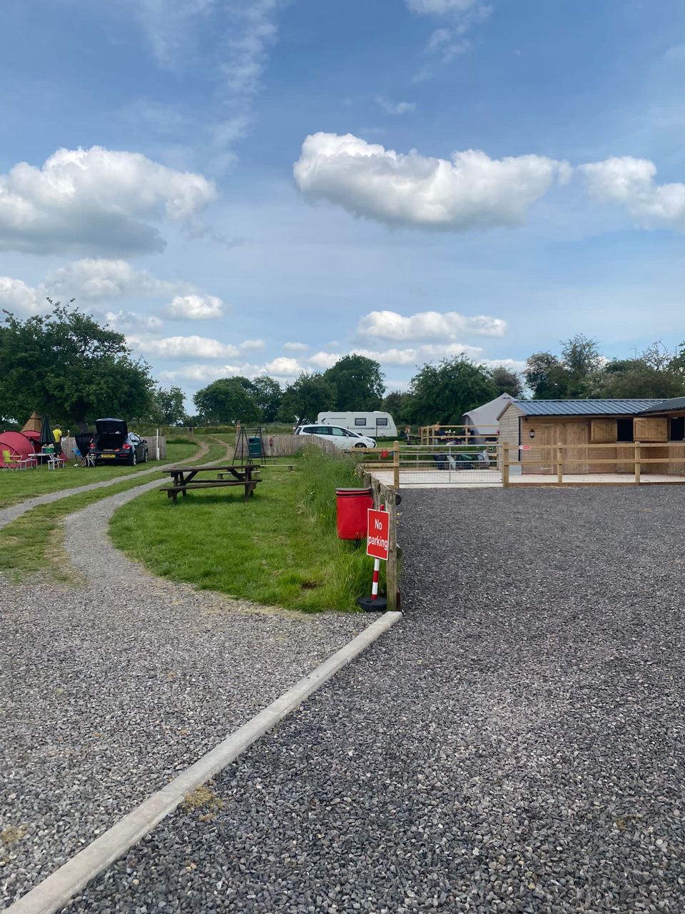 Gravel pitch and grass