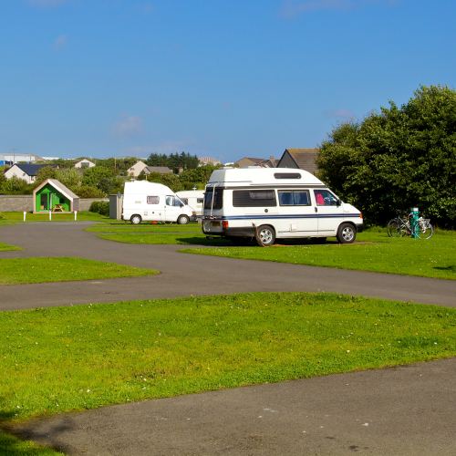 Motorhomes on the tarmac pitches