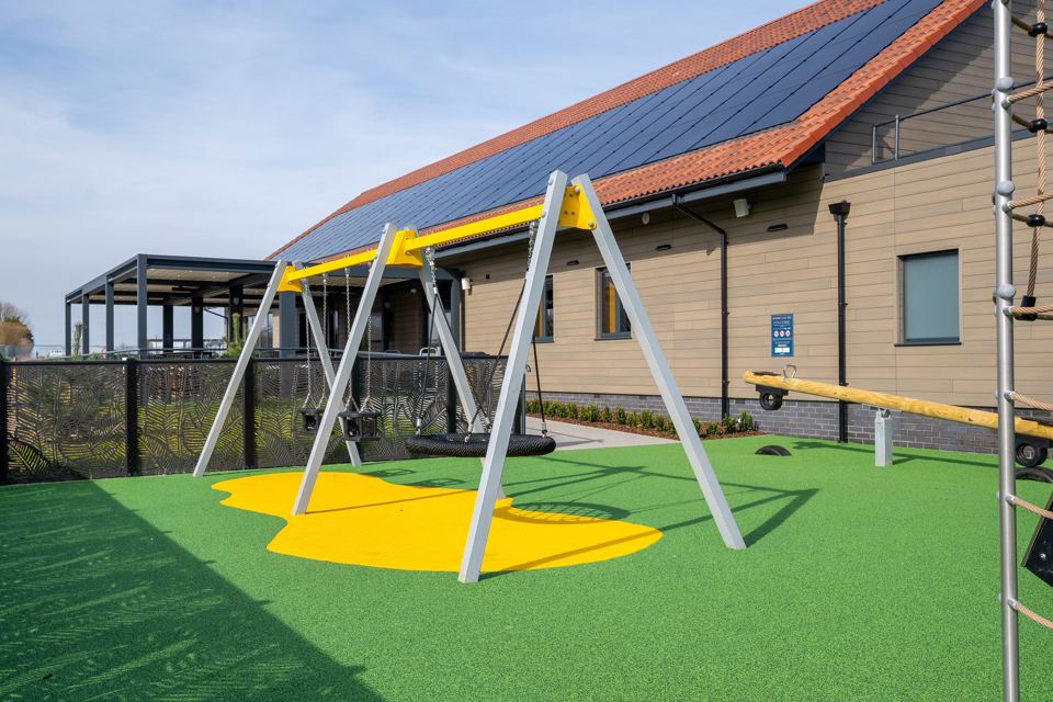 Swings and climbing frame