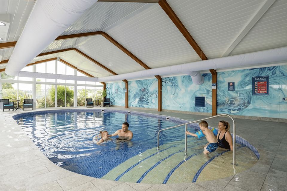 Indoor pool with people