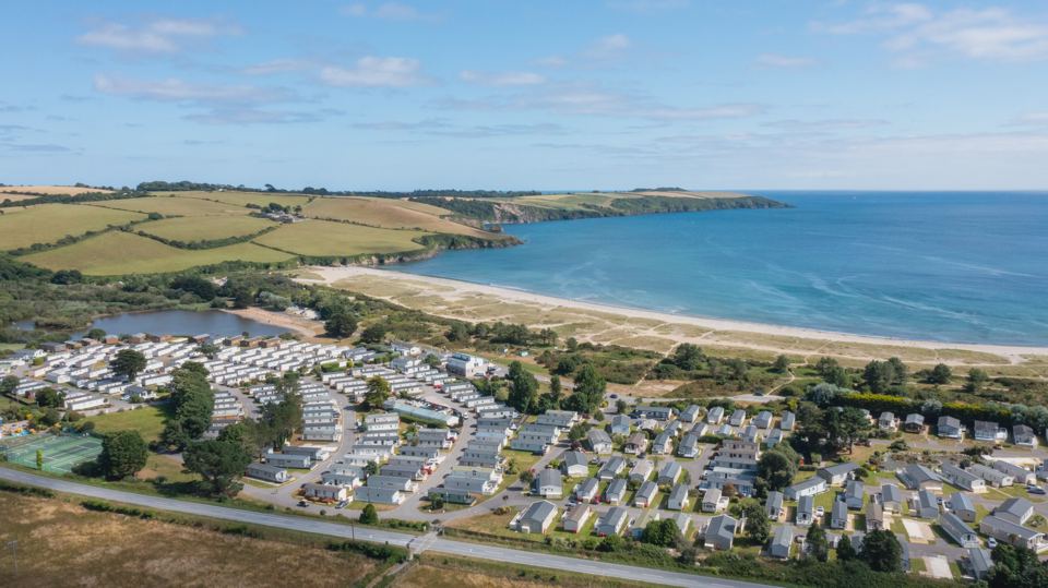 Aerial view of the park and beach