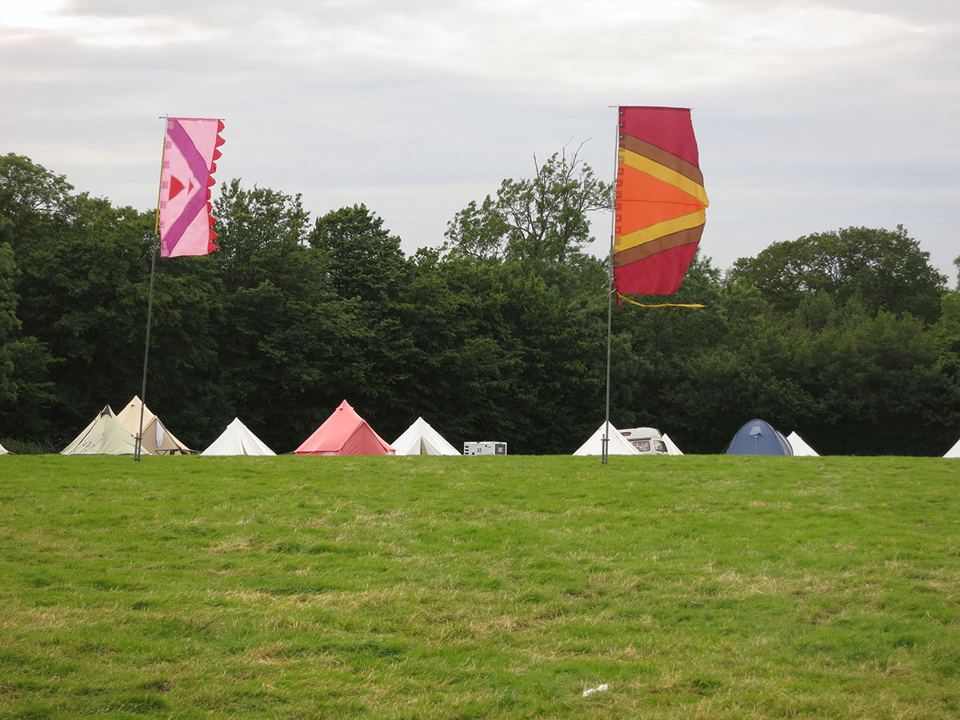 Bell tents in the field