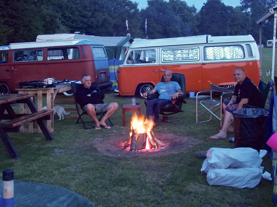 Campfire by the campervans