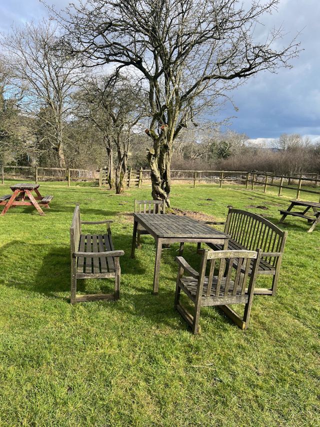 Seating area in the paddock