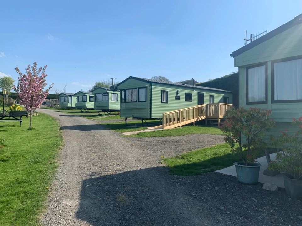 Caravans along the gravel track
