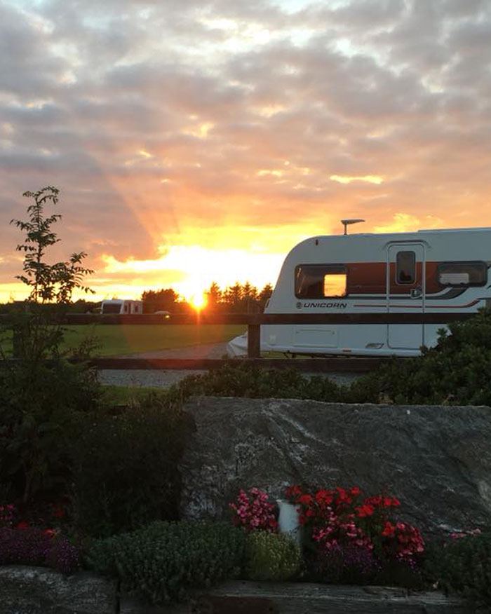Sunset over a caravan
