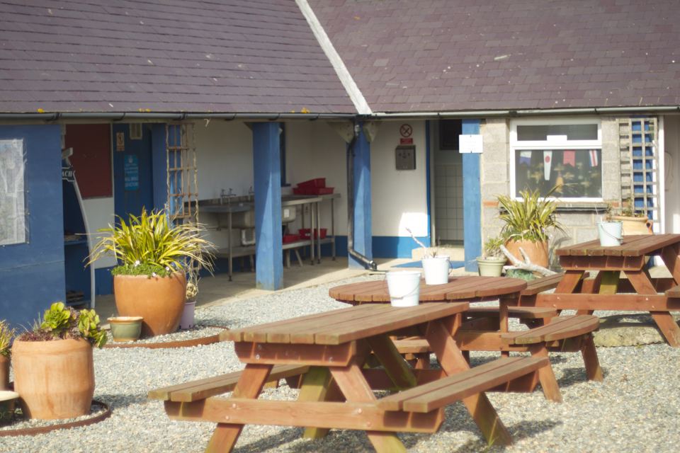 Loo block with picnic benches