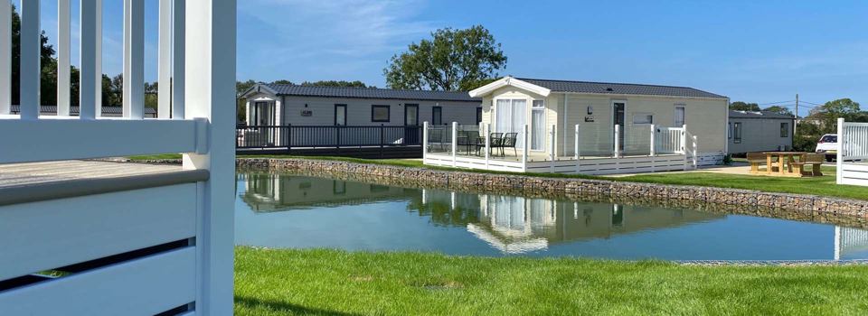 Caravans beside the pond