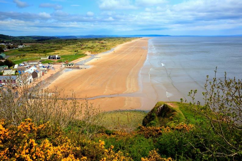 Pendine sands from the cliff