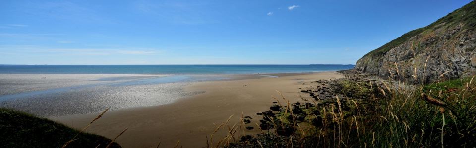 Pendine beach and cliff