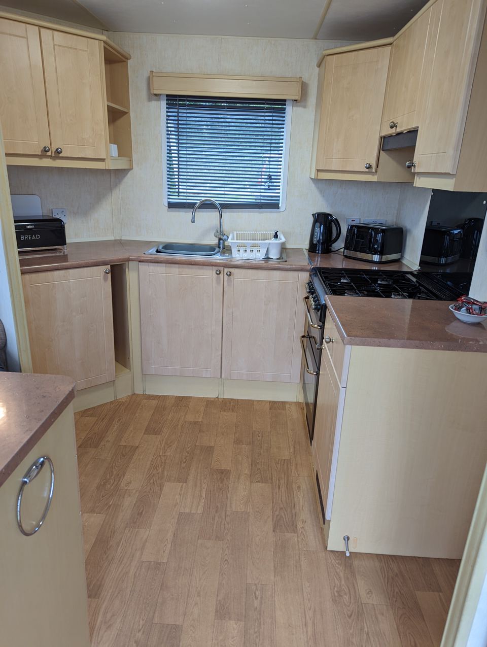 Galley kitchen in the caravan