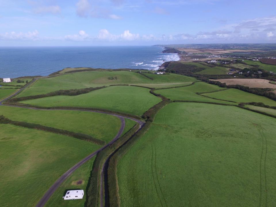 Coast and fields from above