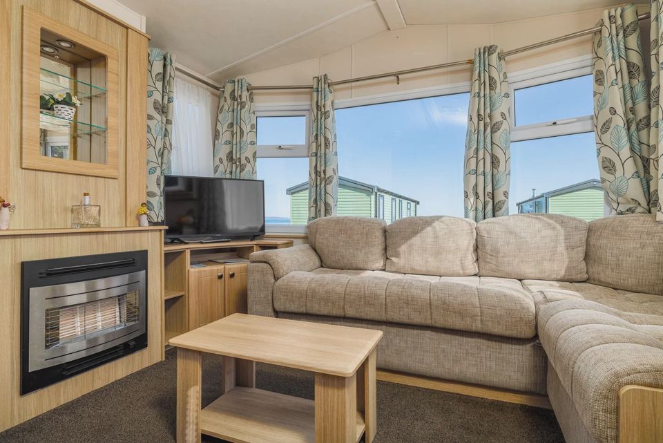 Lounge with gas fire