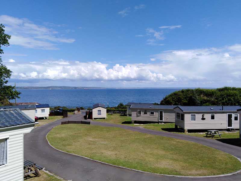 Holiday caravans on the grass