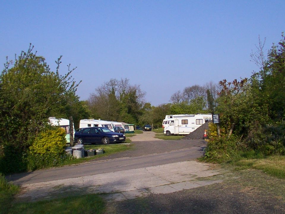 Motorhomes along the site road