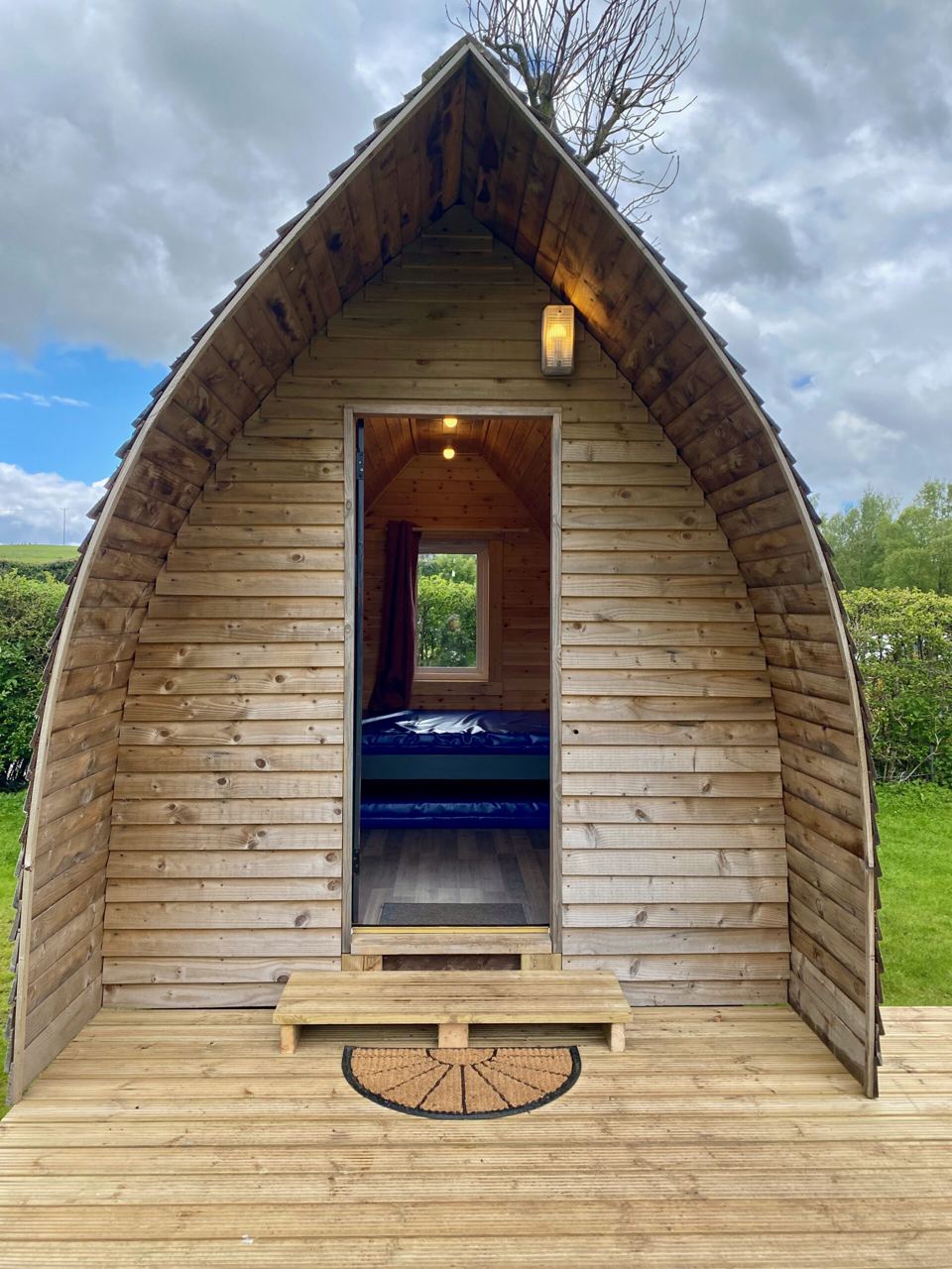Pod exterior with open door