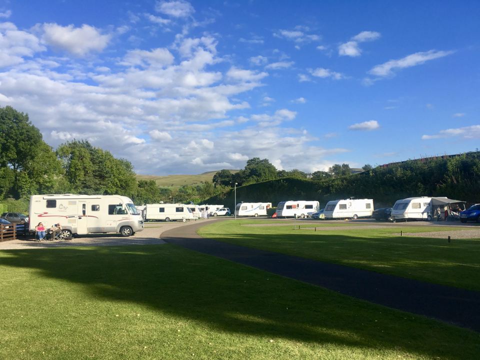 Caravans on grass pitches